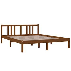 Rám postele medově hnědý masivní dřevo 150 x 200 cm King Size - obrázek 3