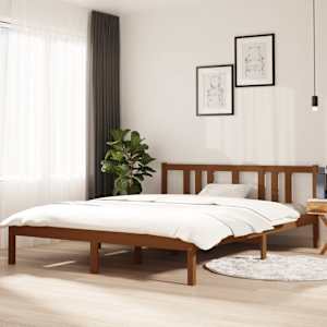 Rám postele medově hnědý masivní dřevo 150 x 200 cm King Size - obrázek 1
