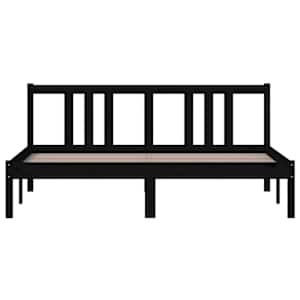 Rám postele černý masivní dřevo 150 x 200 cm King Size - obrázek 4