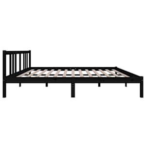 Rám postele černý masivní dřevo 150 x 200 cm King Size - obrázek 5
