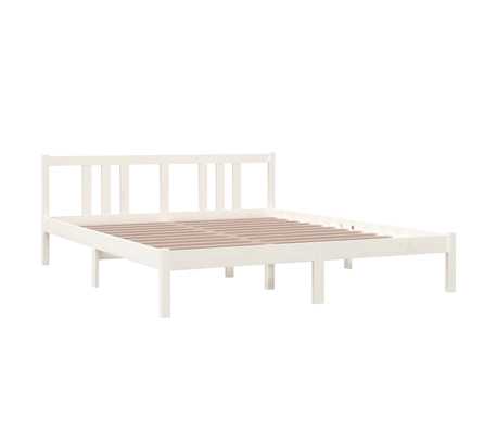 vidaXL Massivholzbett Wei&szlig; 160x200 cm