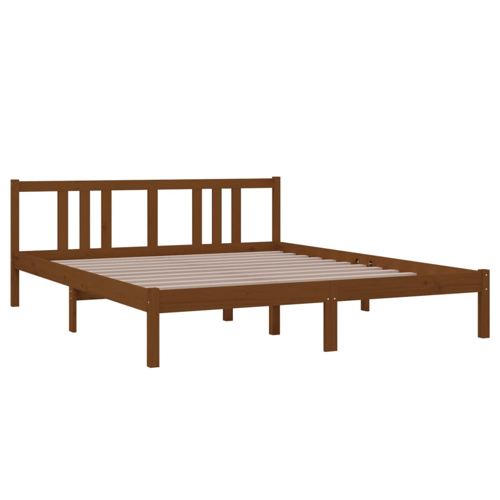 vidaXL Рамка за легло, меденокафява, дърво масив, 160x200 см