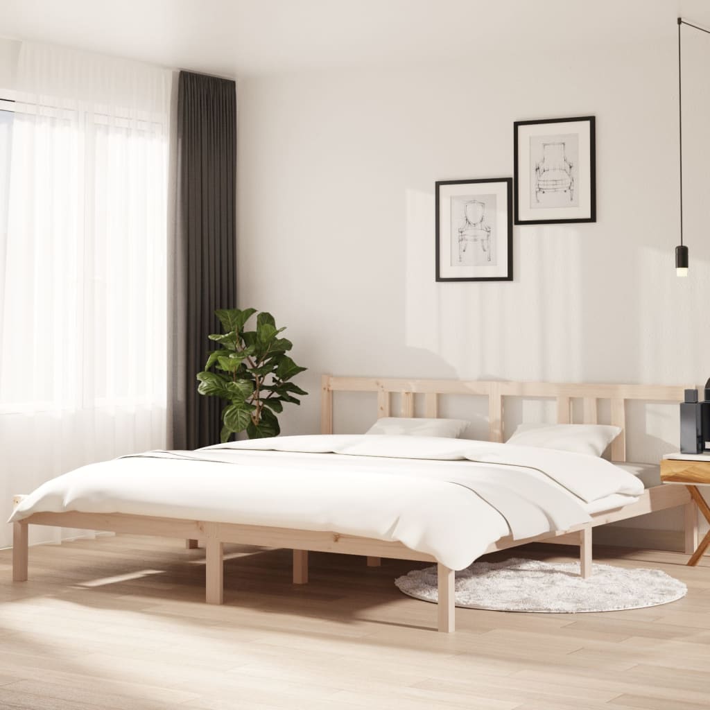vida XL Massivholzbett 180x 200 cm 6FT Super King