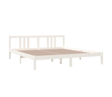 vidaXL Estructura de cama madera maciza blanco Super King 180x200 cm