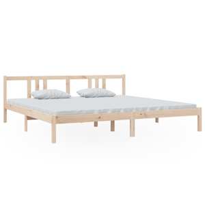 Rám postele bez matrace masivní dřevo 200 x 200 cm - obrázek 2