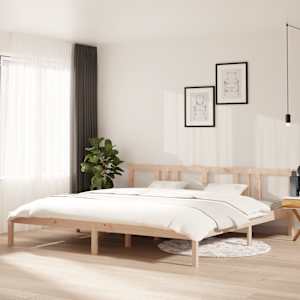 Rám postele bez matrace masivní dřevo 200 x 200 cm - obrázek 1