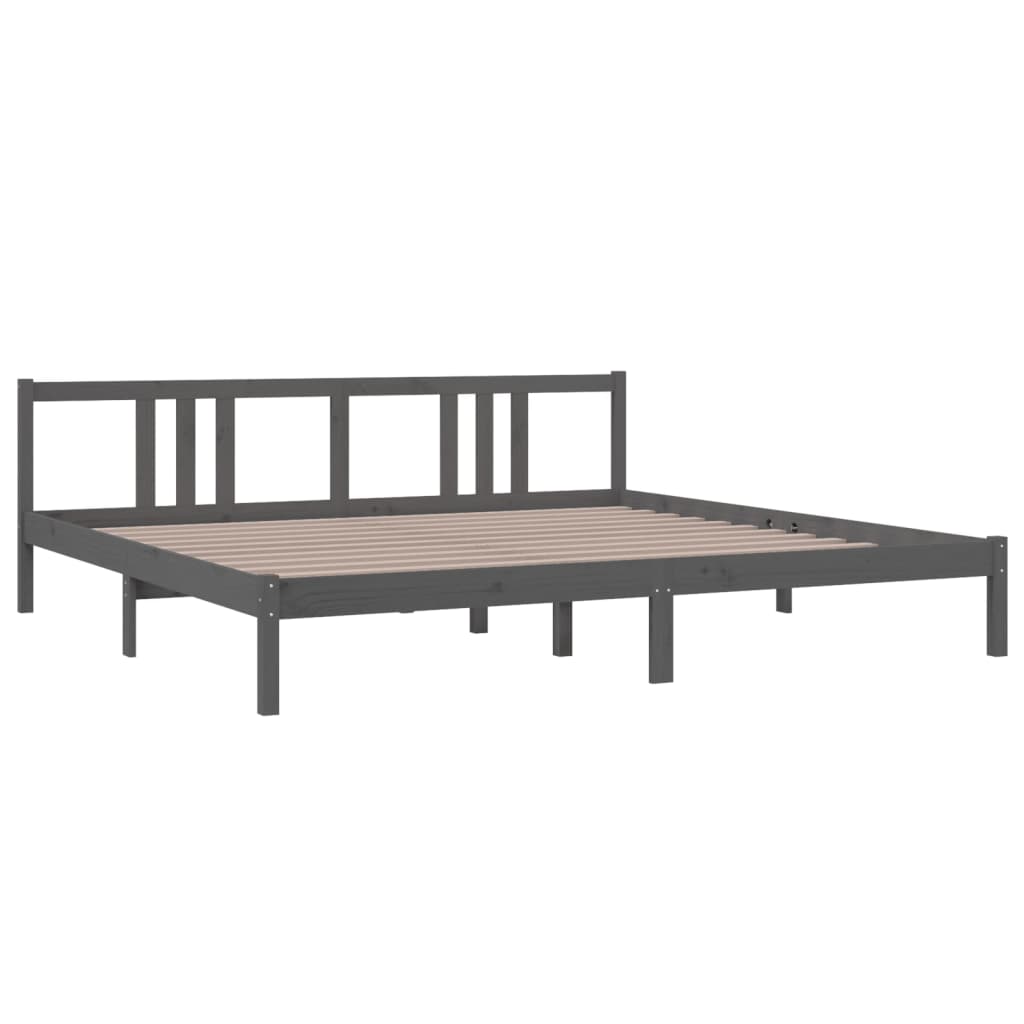 

vidaXL Bedframe massief hout grijs 200x200 cm