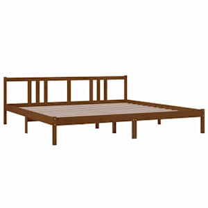 Rám postele medově hnědý masivní dřevo 200 x 200 cm - obrázek 3