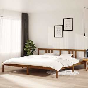 Rám postele medově hnědý masivní dřevo 200 x 200 cm - obrázek 1