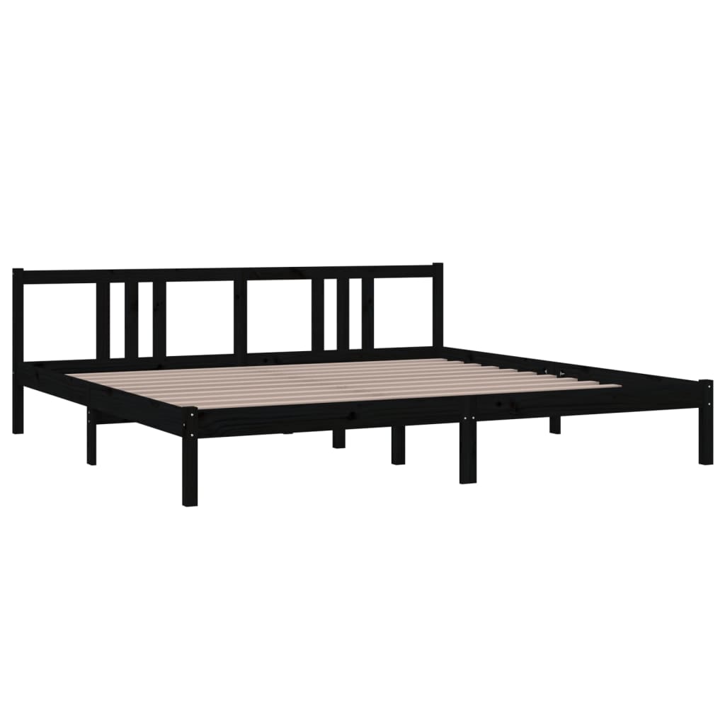 

vidaXL Bedframe massief hout zwart 200x200 cm