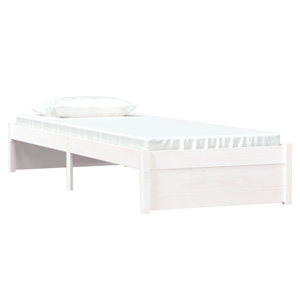 FHE - Cadre de lit Blanc Bois massif 75x190 cm Petit simple - YOSOO