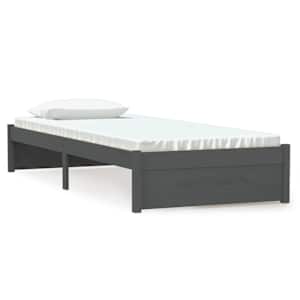 Rám postele šedý masivní dřevo 75 x 190 cm Small Single - obrázek 2
