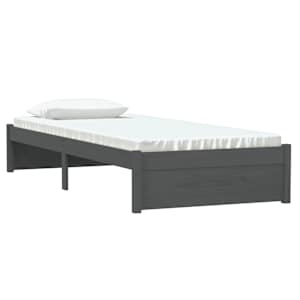 Rám postele šedý masivní dřevo 75 x 190 cm Small Single - obrázek 3