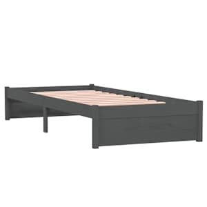 Rám postele šedý masivní dřevo 75 x 190 cm Small Single - obrázek 4
