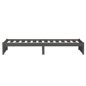 Rám postele šedý masivní dřevo 75 x 190 cm Small Single - obrázek 6