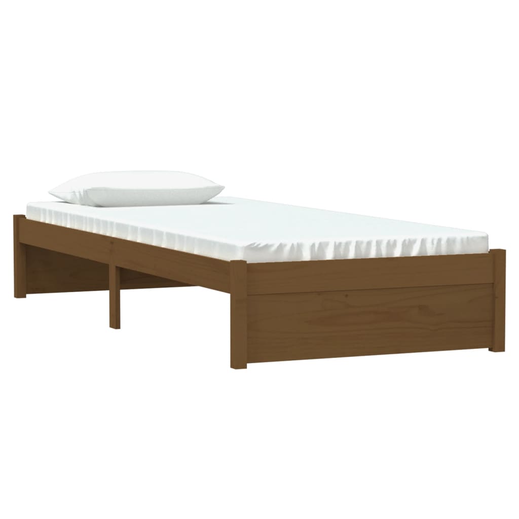 vidaXL Bedframe massief hout honingbruin 75x190 cm 2FT6 Small Single