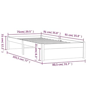 Rám postele medově hnědý masivní dřevo 75x190cm malé jednolůžko - obrázek 10