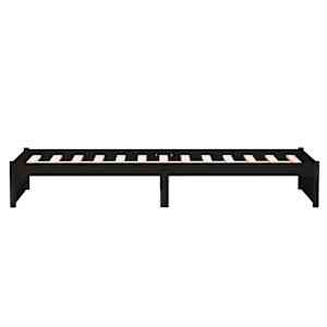 Rám postele černý masivní dřevo 75 x 190 cm malé jednolůžko - obrázek 6