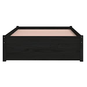 Rám postele černý masivní dřevo 90 x 190 cm jednolůžko - obrázek 5
