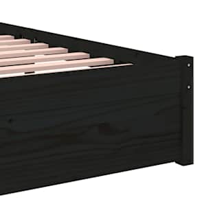 Rám postele černý masivní dřevo 90 x 190 cm jednolůžko - obrázek 7
