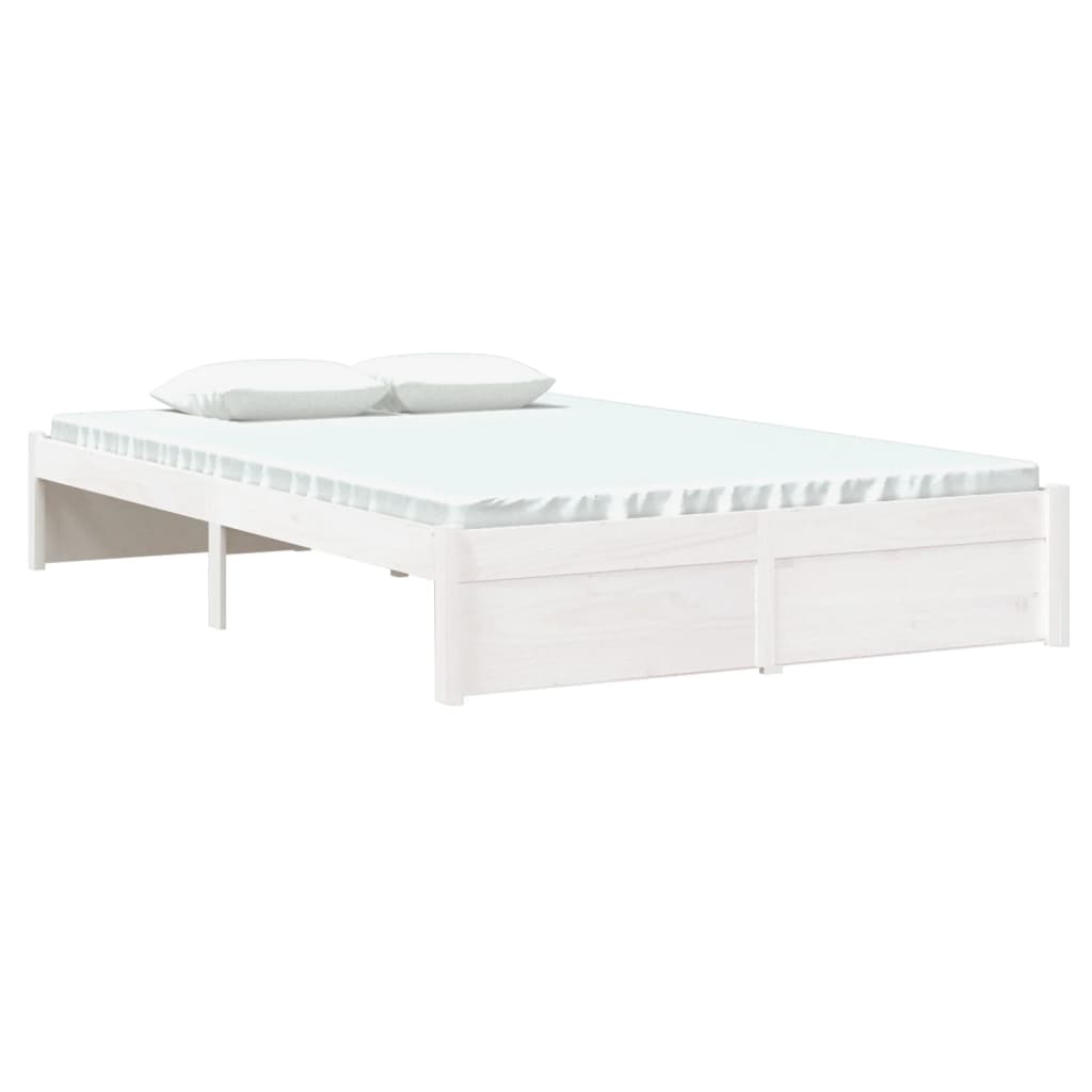 

vidaXL Bedframe massief hout wit 120x190 cm 4FT Small Double