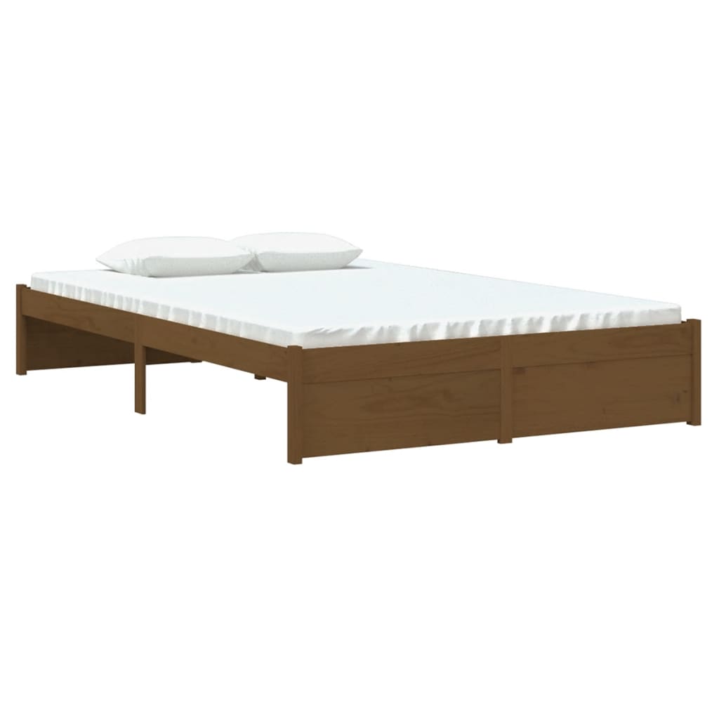 vidaXL Bedframe massief hout honingbruin 120x190 cm afbeelding