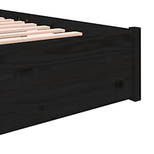 Rám postele černý masivní dřevo 120 x 190 cm malé dvojlůžko - obrázek 7