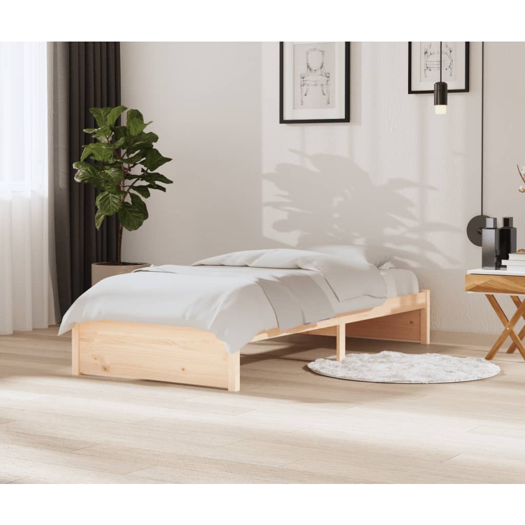 Estructura de cama de madera maciza 90x200 cm
