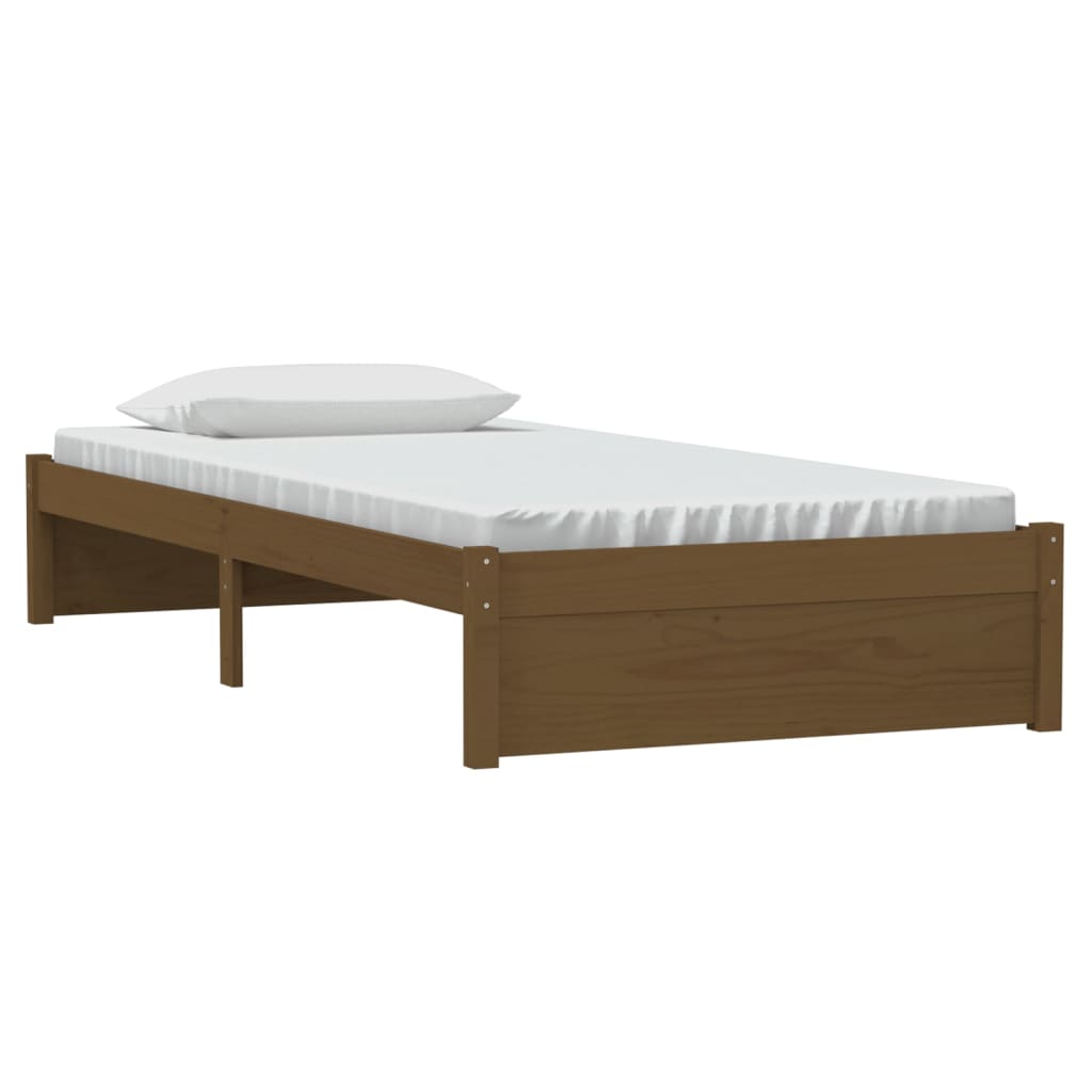 vidaXL mézbarna tömör fa ágykeret 90 x 200 cm