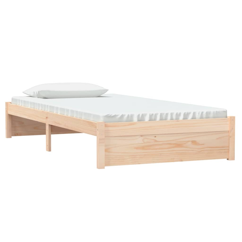 vidaXL Bedframe massief hout wit 100x200 cm afbeelding