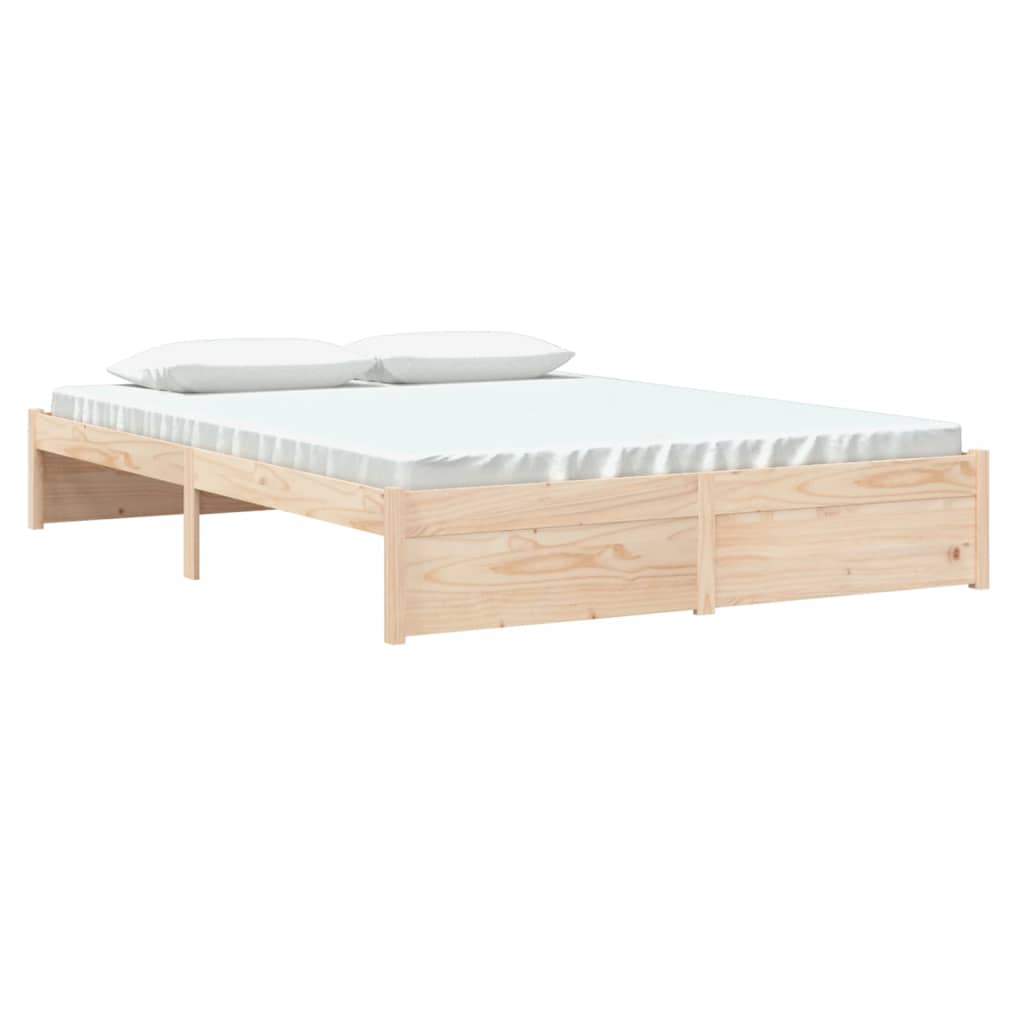 vidaXL King Size tömör fa ágykeret 150 x 200 cm