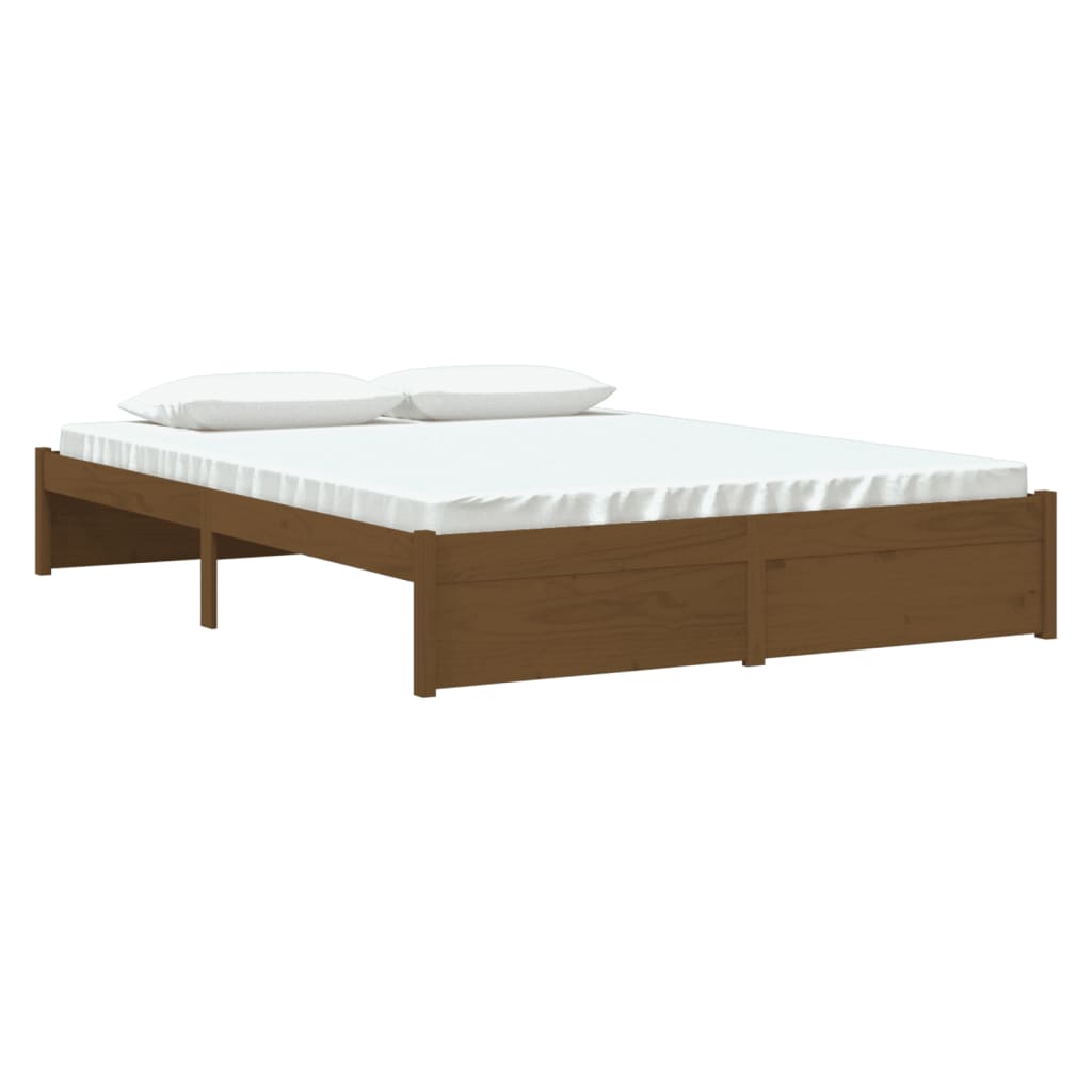 vidaXL Rama łóżka, miodowy brąz, lite drewno, 160 x 200 cm