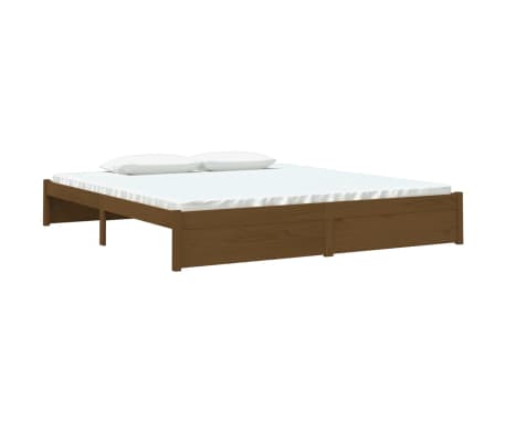 vidaXL Bed Frame without Mattress Honey Brown Solid Wood 180x200 cm Super King