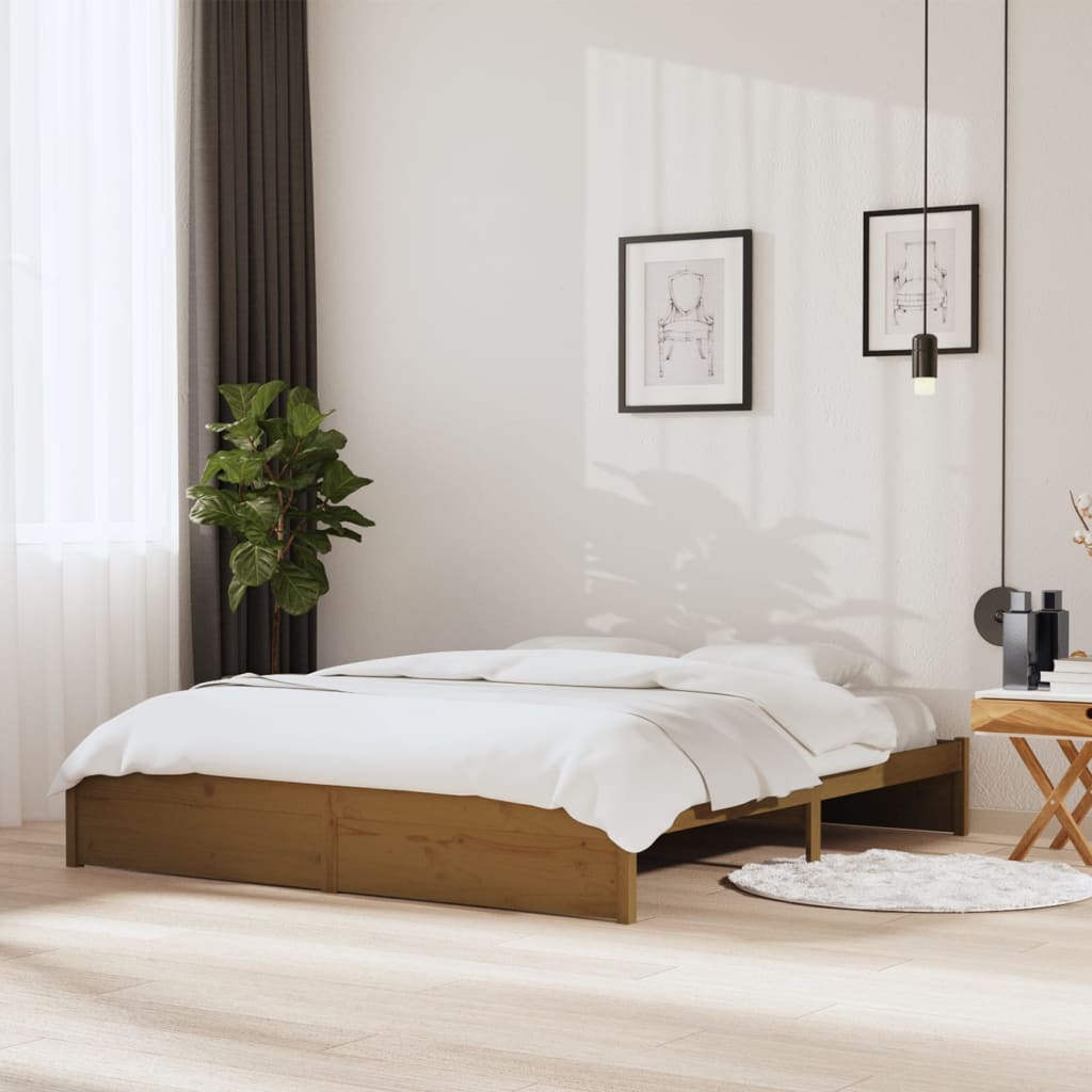 vidaXL Rám postele medově hnědý masivní dřevo 180 x 200 cm Super King