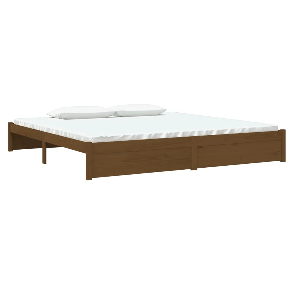 vidaXL Bedframe massief hout honingbruin 200x200 cm afbeelding