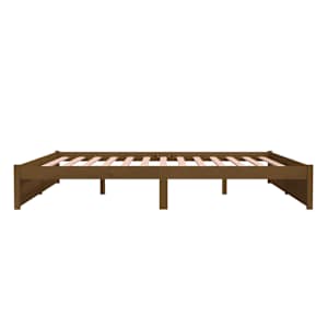 Rám postele medově hnědý masivní dřevo 200 x 200 cm - obrázek 6