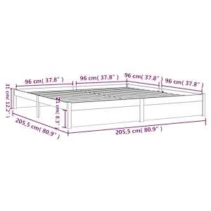 Rám postele medově hnědý masivní dřevo 200 x 200 cm - obrázek 10