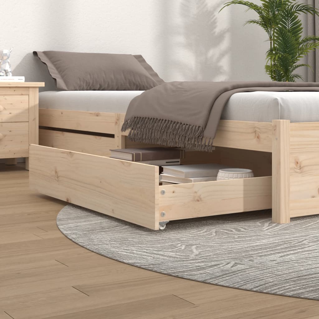 vidaXL Szuflady pod ��ko, 2 szt., lite drewno sosnowe