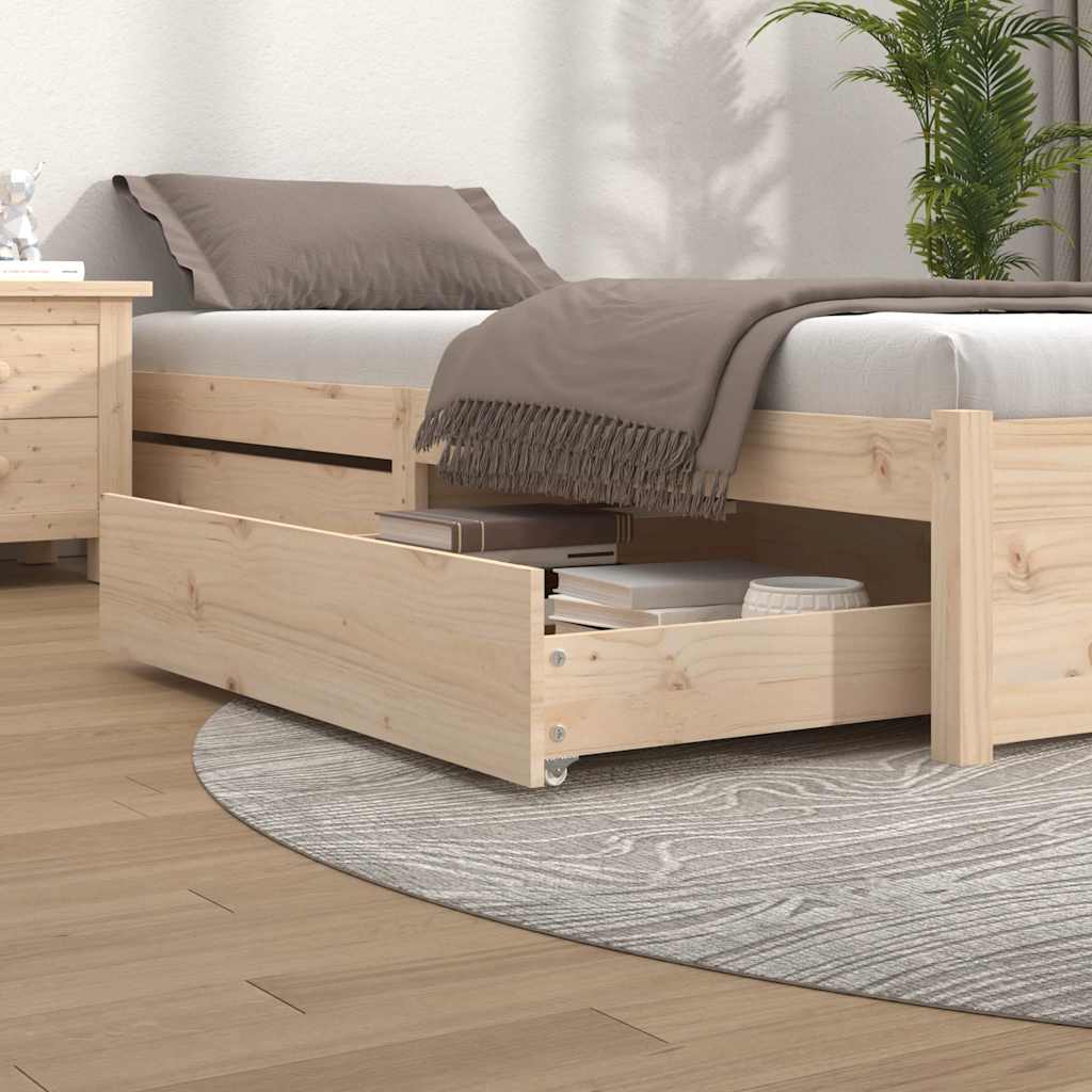vidaXL Szuflady pod ��ko, 2 szt., lite drewno sosnowe