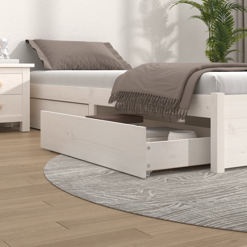 vidaXL Sertare pentru pat, 4 buc., alb, lemn masiv de pin