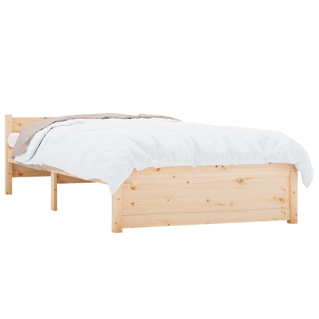 vidaXL Estrutura de cama pequena solteiro 75x190 cm madeira maciça