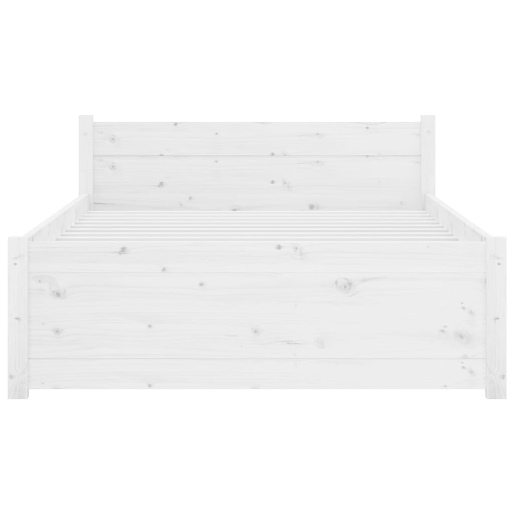 Rám postele bílý masivní dřevo 75 x 190 cm Small Single