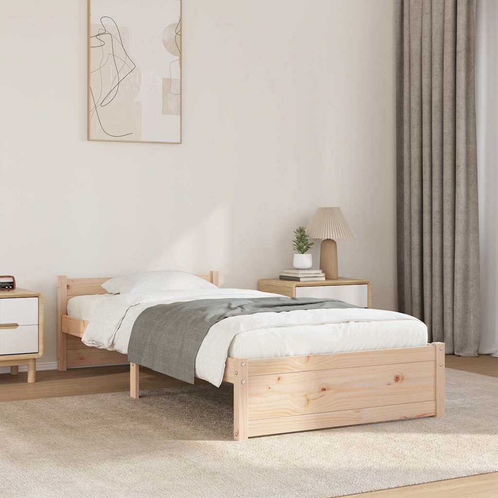 Cadre de lit Bois massif 90x190 cm Simple