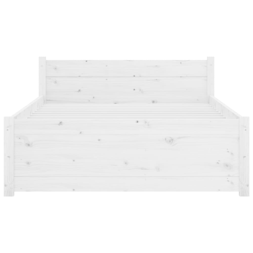 fehér tömör fa ágykeret 90 x 190 cm (3FT Single)