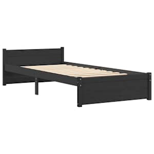 Rám postele černý masivní dřevo 90 x 190 cm jednolůžko - obrázek 3