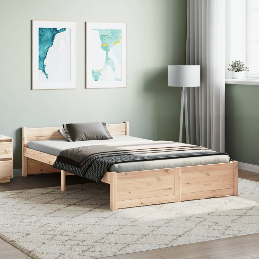 vidaXL Bedframe massief hout 120x190 cm Small Double