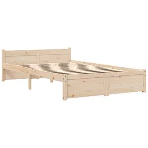 vidaXL Rama ł&oacute;żka, lite drewno, 120x190 cm, podw&oacute;jna