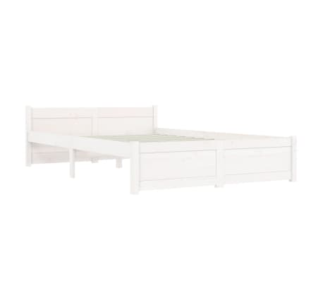 vidaXL Bed Frame White Solid Wood 120x190 cm Small Double