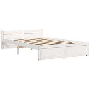 vidaXL R&uacute;mgrind &aacute;n D&yacute;nu Gegnheil Vi&eth;ur Hv&iacute;tur 120x190 cm