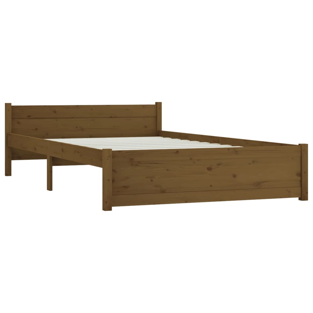 

vidaXL Bedframe massief hout honingbruin 120x190 cm 4FT Small Double